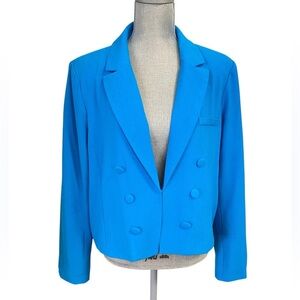 Bagatelle Women's Turquoise Blue Double-Breasted Jacket XL